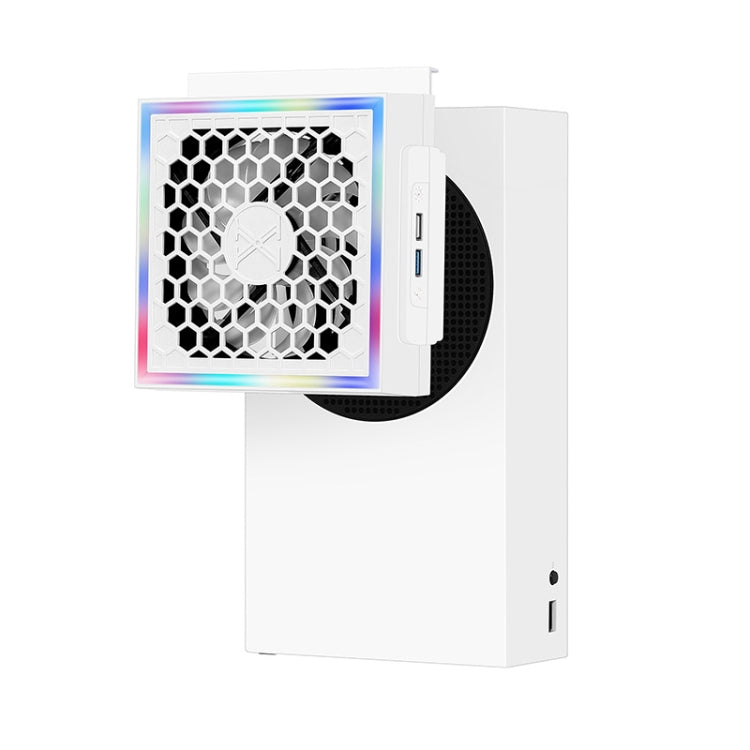 Console Side-mounted Cooling Fan RGB Color Light Radiator, For XBOX Series S