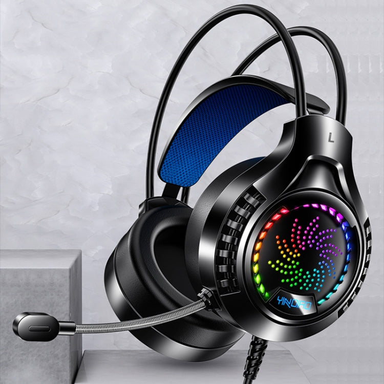 YINDIAO Q7 Colorful Light Computer Wired Headset USB Gaming Headset