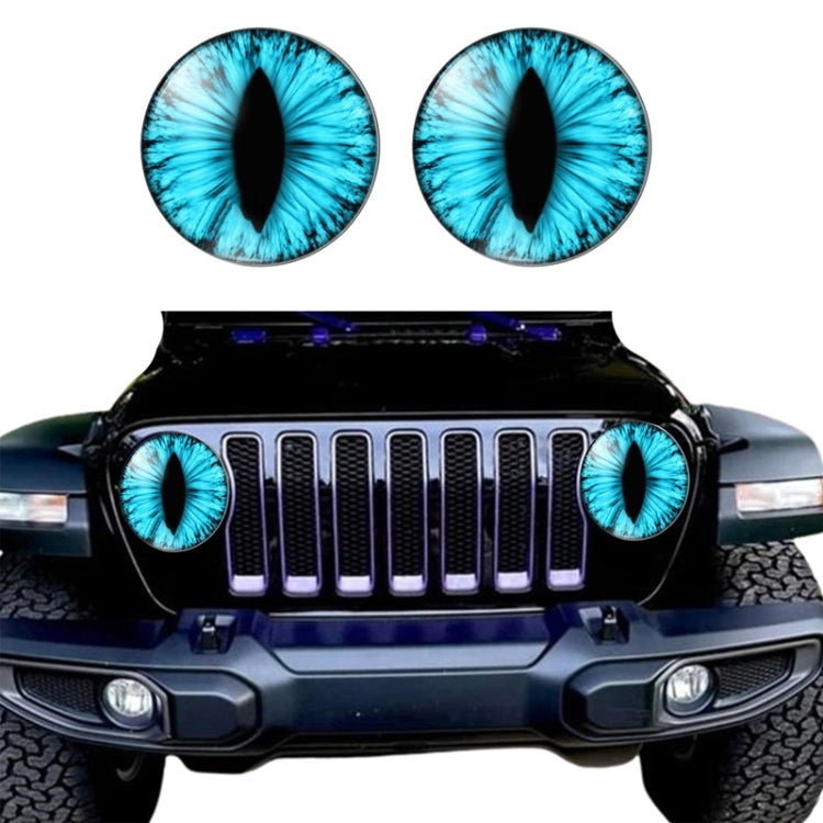 1pair Beast Eyes Headlight Decorative Stickers Off-Road Vehicle Front Lights Stereo Decals — 1