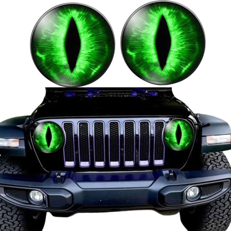 1pair Beast Eyes Headlight Decorative Stickers Off-Road Vehicle Front Lights Stereo Decals — 3
