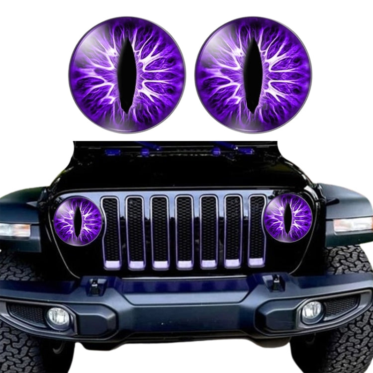 1pair Beast Eyes Headlight Decorative Stickers Off-Road Vehicle Front Lights Stereo Decals — 7