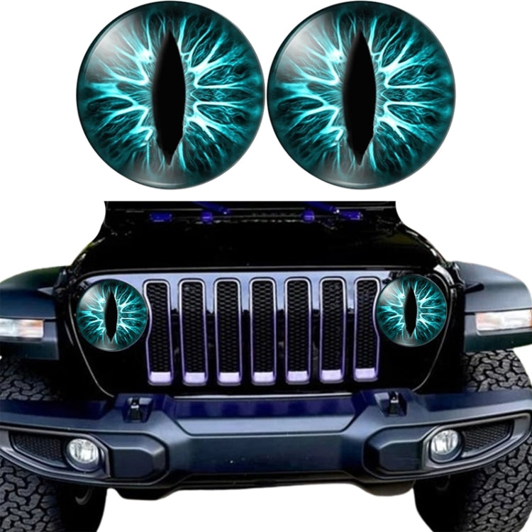 1pair Beast Eyes Headlight Decorative Stickers Off-Road Vehicle Front Lights Stereo Decals — 8
