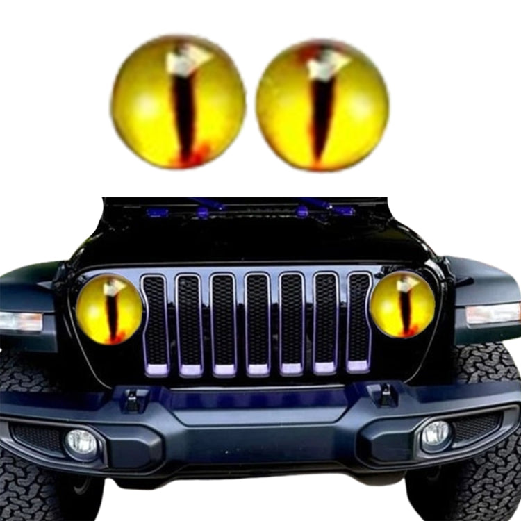 1pair Beast Eyes Headlight Decorative Stickers Off-Road Vehicle Front Lights Stereo Decals — 9