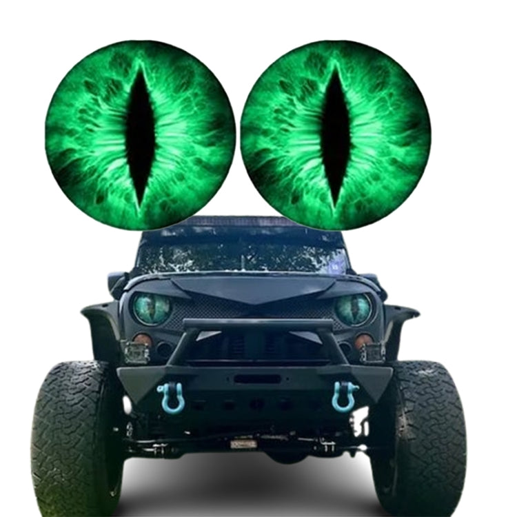 1pair Beast Eyes Headlight Decorative Stickers Off-Road Vehicle Front Lights Stereo Decals — 28