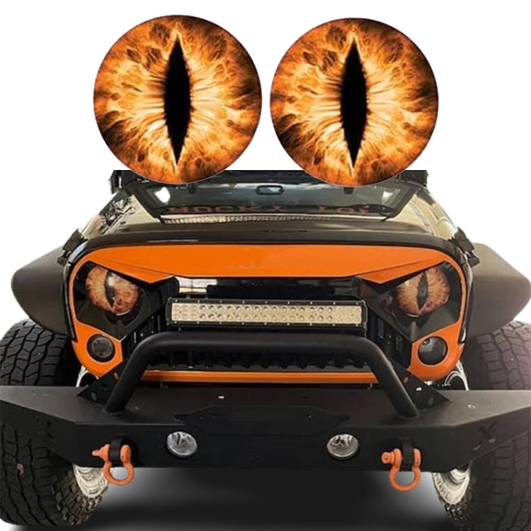 1pair Beast Eyes Headlight Decorative Stickers Off-Road Vehicle Front Lights Stereo Decals — 29