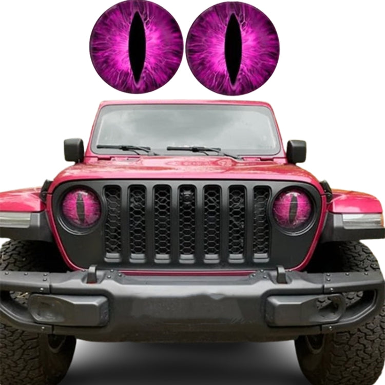 1pair Beast Eyes Headlight Decorative Stickers Off-Road Vehicle Front Lights Stereo Decals — 30