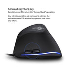 ZELOTES T20 6-Keys Vertical Grip Ergonomic Laptop Wired Mouse