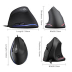 ZELOTES T20 6-Keys Vertical Grip Ergonomic Laptop Wired Mouse