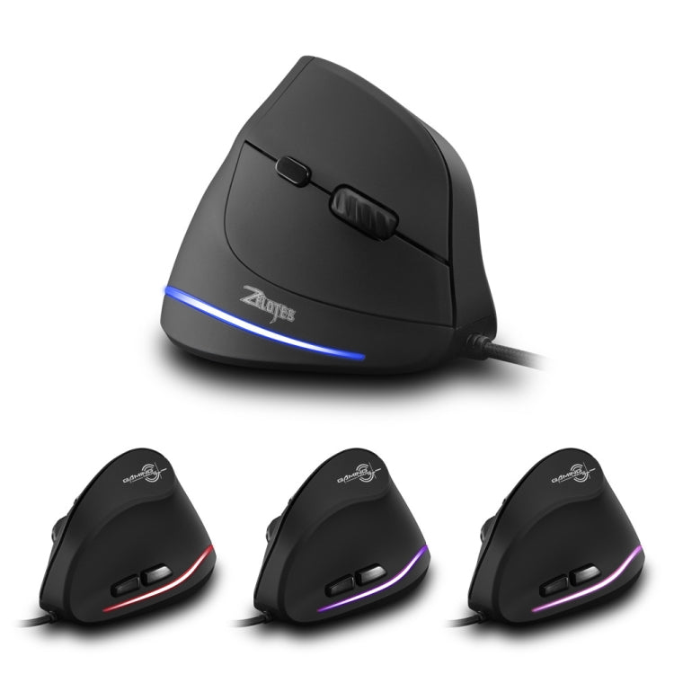 ZELOTES T20 6-Keys Vertical Grip Ergonomic Laptop Wired Mouse