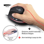 ZELOTES T20 6-Keys Vertical Grip Ergonomic Laptop Wired Mouse