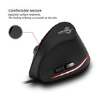 ZELOTES T20 6-Keys Vertical Grip Ergonomic Laptop Wired Mouse