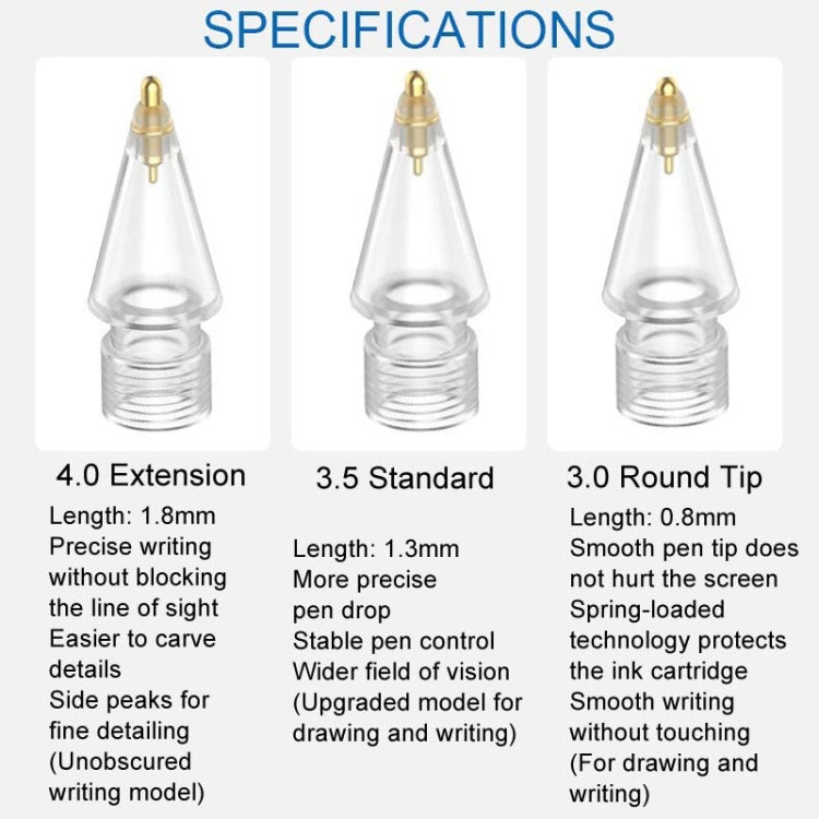 For Apple Pencil Series Replacement Nibs Modified Nibs — 3.0 Round Head Black Shell Gold Tip