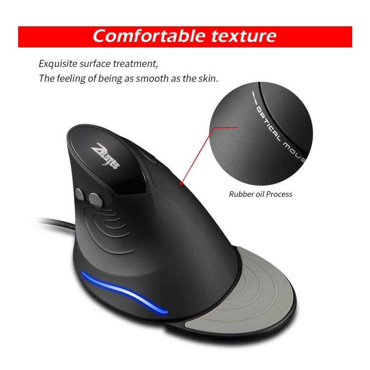 ZELOTES T30 6-keys Vertical Grip Detachable Ergonomic Wired Mouse