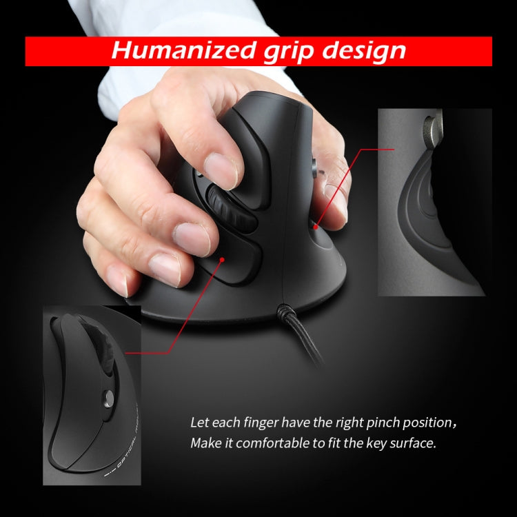 ZELOTES T30 6-keys Vertical Grip Detachable Ergonomic Wired Mouse