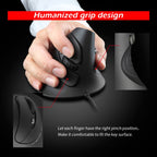 ZELOTES T30 6-keys Vertical Grip Detachable Ergonomic Wired Mouse