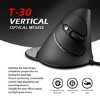 ZELOTES T30 6-keys Vertical Grip Detachable Ergonomic Wired Mouse