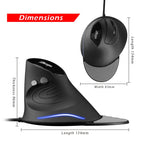 ZELOTES T30 6-keys Vertical Grip Detachable Ergonomic Wired Mouse