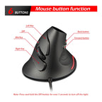 ZELOTES T30 6-keys Vertical Grip Detachable Ergonomic Wired Mouse