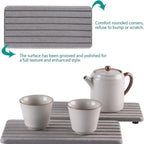 2pcs /Set Absorbent Diatomite Coaster Rectangular Recessed Quick-Drying Stone Sink Toiletries Placemat — Dark Gray