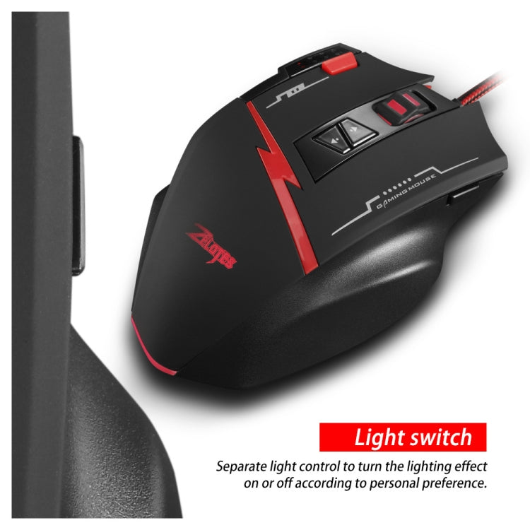 ZELOTES C8 8-buttons Ergonomic Game Programming Custom Wired Mouse