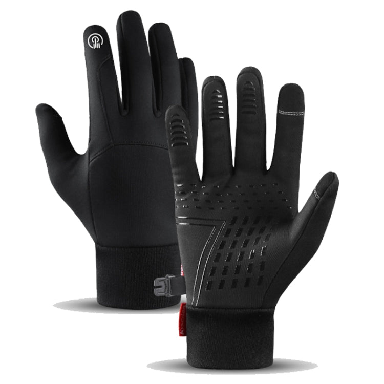 Kyncilor Waterproof Cycling Warm Gloves Two-finger Touch Screen Ultra-soft Velvet Outdoor Gloves — L