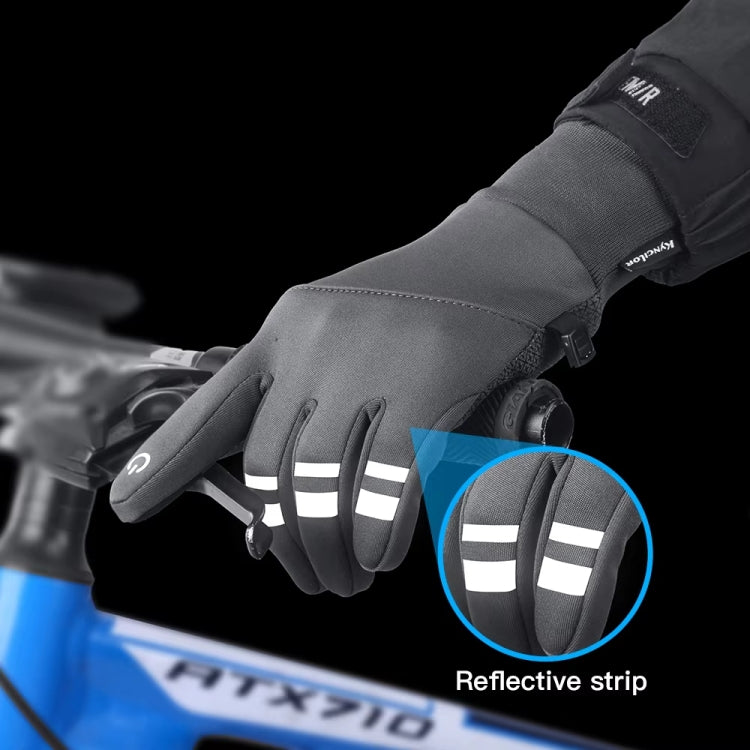 Kyncilor Velvet Warm Cycling Gloves Reflective Touch Screen Ski Water-repellent Elastic Gloves