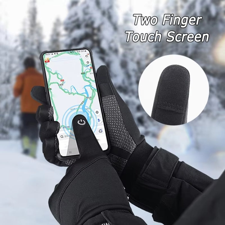 Kyncilor Velvet Warm Cycling Gloves Reflective Touch Screen Ski Water-repellent Elastic Gloves