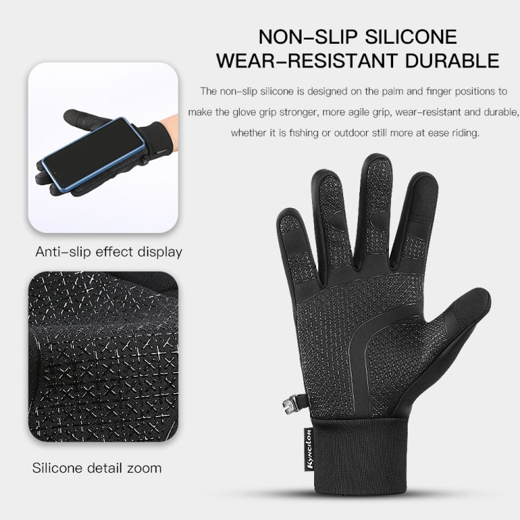 Kyncilor Velvet Warm Cycling Gloves Reflective Touch Screen Ski Water-repellent Elastic Gloves
