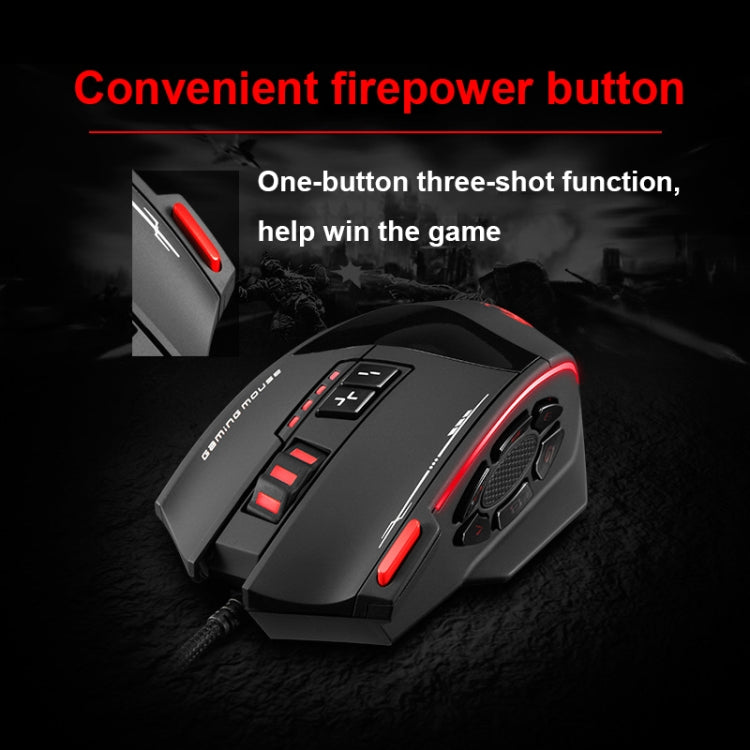 ZELOTES C19 12-Keys Ergonomic Programming Custom Wired Mouse