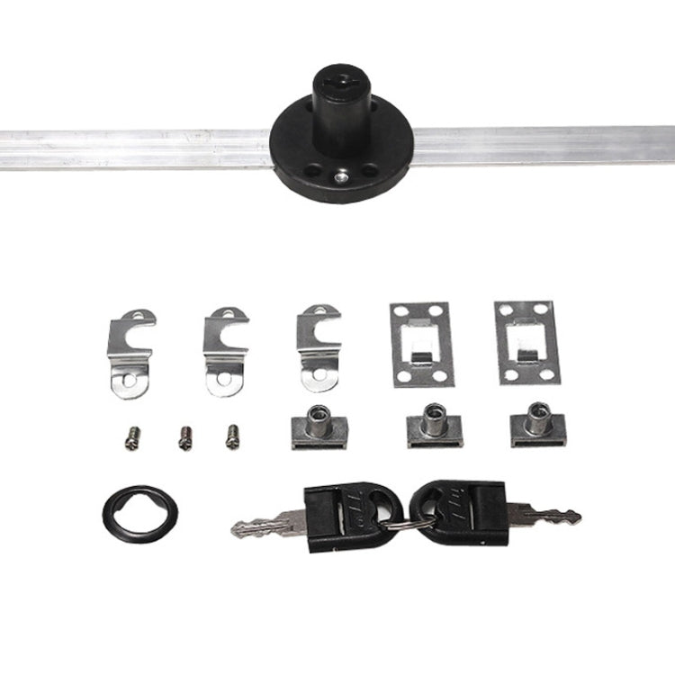 Home Office Desk Drawer Triple Connect File Cabinet Lock — Front Black