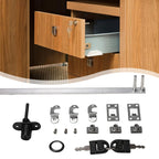 Home Office Desk Drawer Triple Connect File Cabinet Lock — Side White
