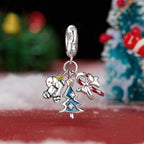 S925 Sterling Silver Gingerbread Man Candy Pendant Jewelry Beads — view 5