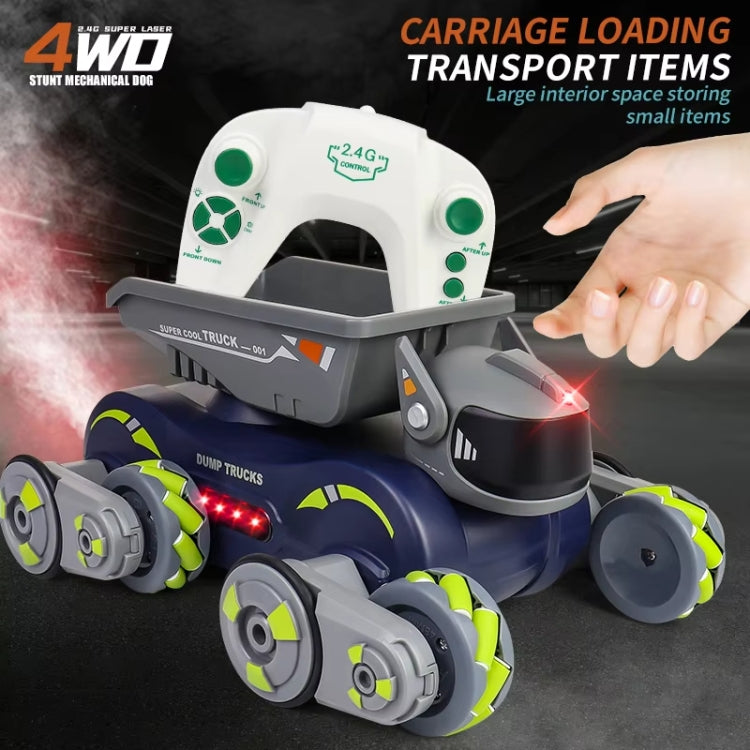 Eight Wheel Stunt Robot Dog Smart Gesture Sensor RC Kids Toy Car With Lights Music Spray Car
