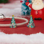 S925 Sterling Silver Christmas Tree House Bracelet Beads Jewelry Beads — view 5