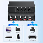 4 In 1 Out 3.5mm + RCA Audio Switcher 4 Channels Audio Converter — view 3