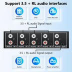 4 In 1 Out 3.5mm + RCA Audio Switcher 4 Channels Audio Converter — view 4