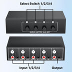 4 In 1 Out 3.5mm + RCA Audio Switcher 4 Channels Audio Converter — view 5