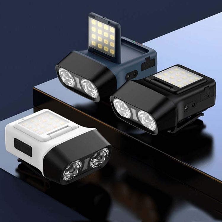 Head-Mounted LED Outdoor Sensor Long Range Fishing Work Headlamp — White Standard+Storage Bag+8 Buckle