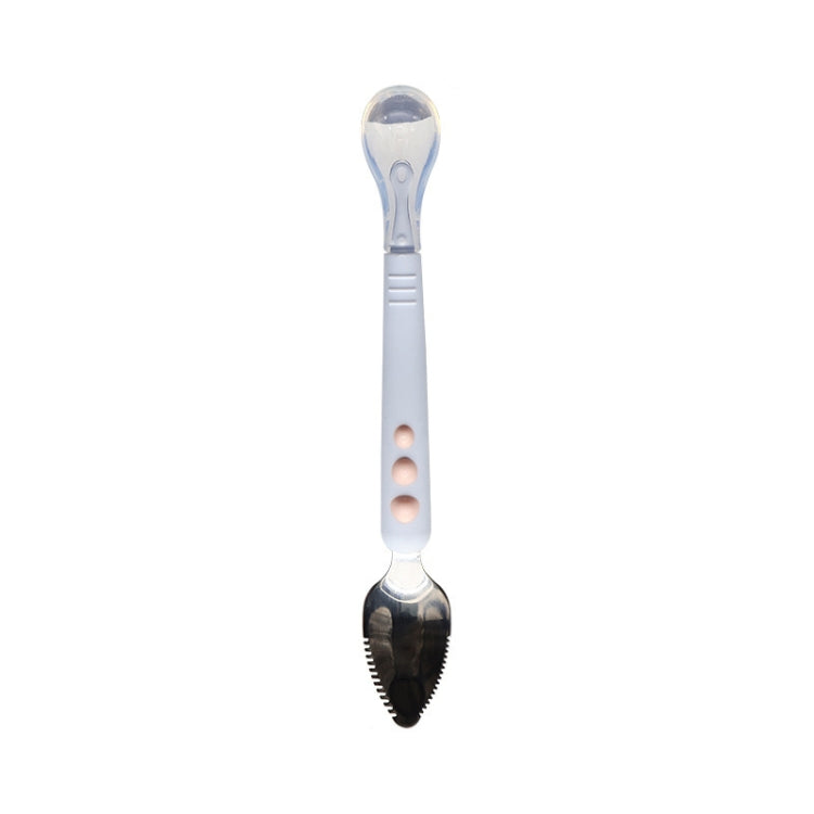 Multi-function Double-head Baby Food Spoon Baby Tableware Fruit Scraper Spoon — Lotus-color
