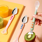 Multi-function Double-head Baby Food Spoon Baby Tableware Fruit Scraper Spoon — view 13