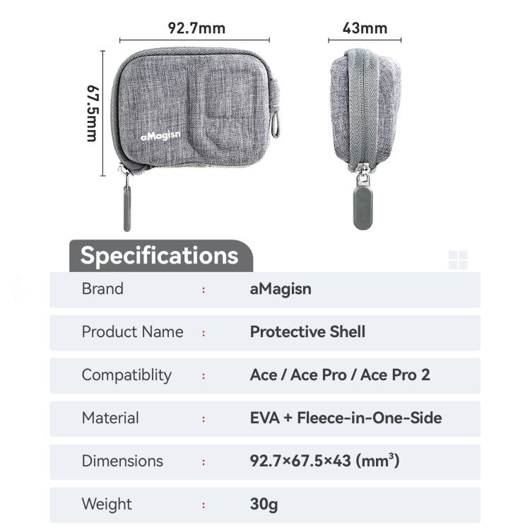 AMagisn Body Bag Protective Shell Accessories, For Insta360 Ace Pro 2 / Ace Pro / Ace