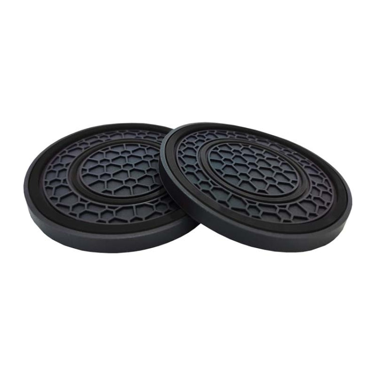 2pcs / Set Universal Car Center Control Anti-Slip Dustproof Coasters — Blue Line