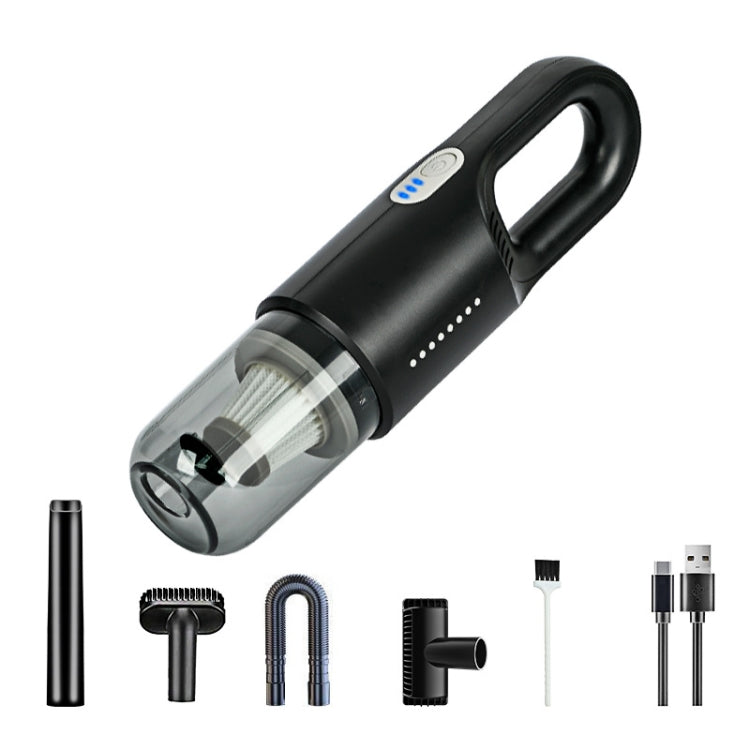 Wireless Car-mounted High-power Suction Handheld Vacuum Cleaner — Black Two-speed Adjustment 11.1V