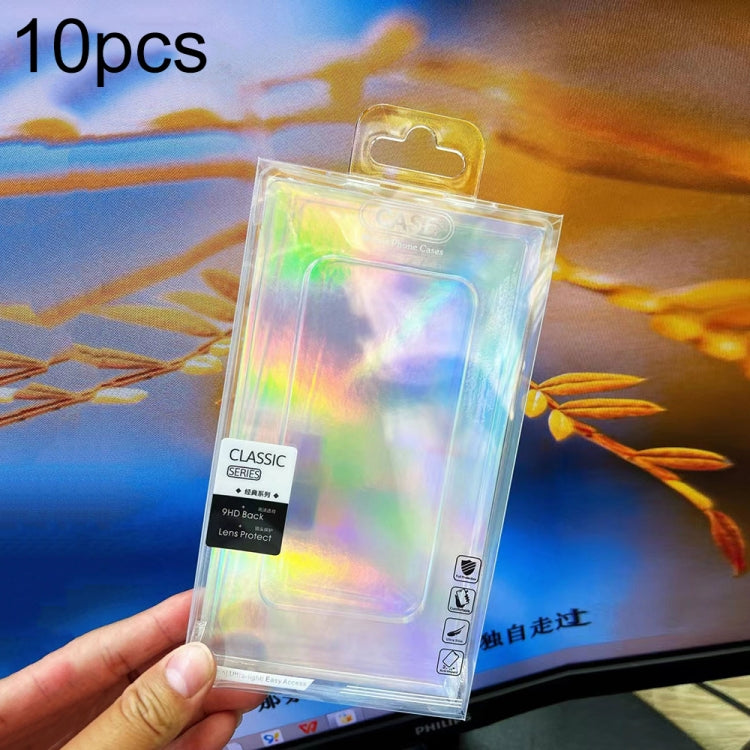 10pcs /Pack 170 X 90mm Mobile Phone Case Packaging Transparent Plastic Box — White Card + Black