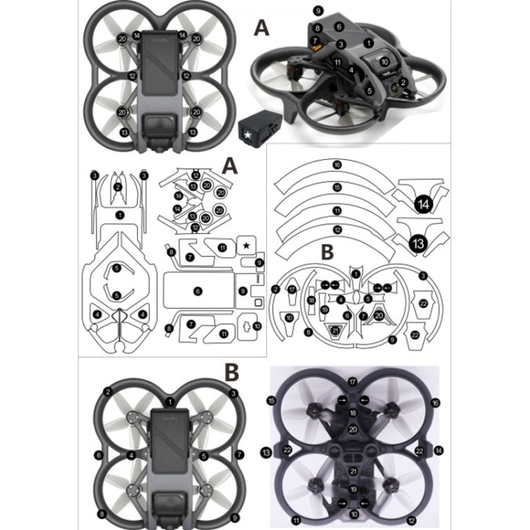 For DJI Avata Single Fuselage Sticker No Adhesive Personalised Stickers