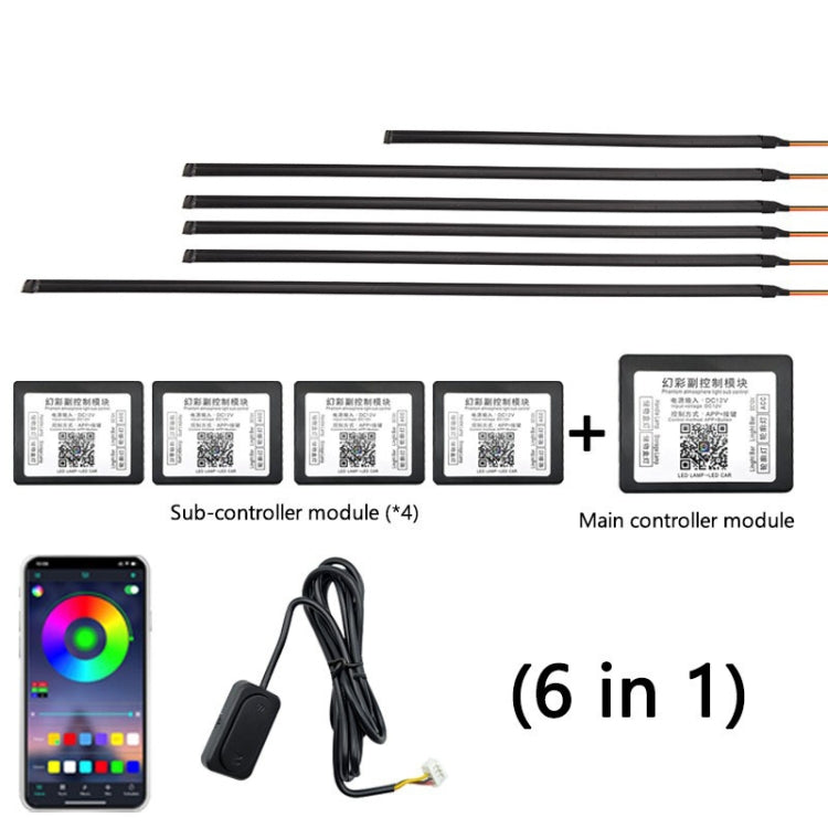 Car Hidden Acrylic LED Colorful Decorative Atmosphere Light Strip