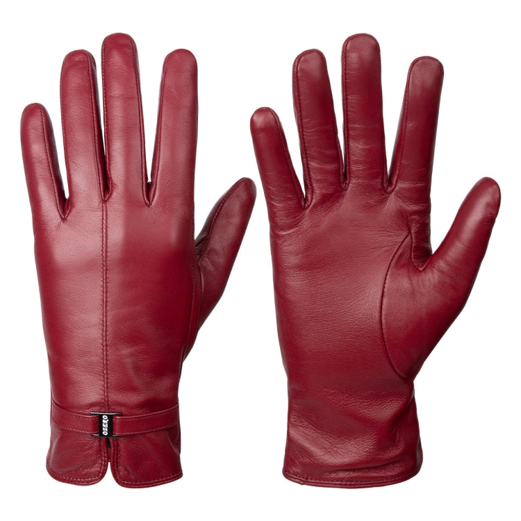 Women Sheepskin Wool Fleece Lined Windproof Warm Gloves Touchscreen Thick Snow Driving Gloves — L
