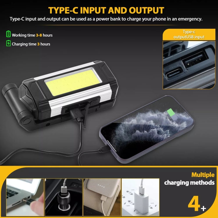 E-SMARTER K011 USB Rechargeable Repair Light With Magnet COB Strong Light Flashlight