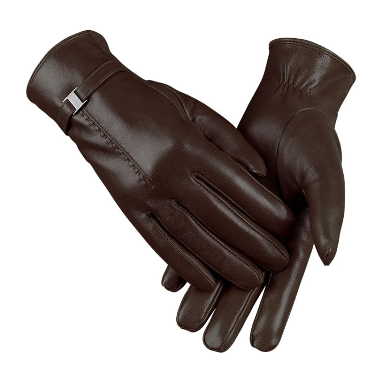 OZERO Women Sheepskin Warm Gloves with Fleece Lining Split Finger Elasticated Gloves — Red