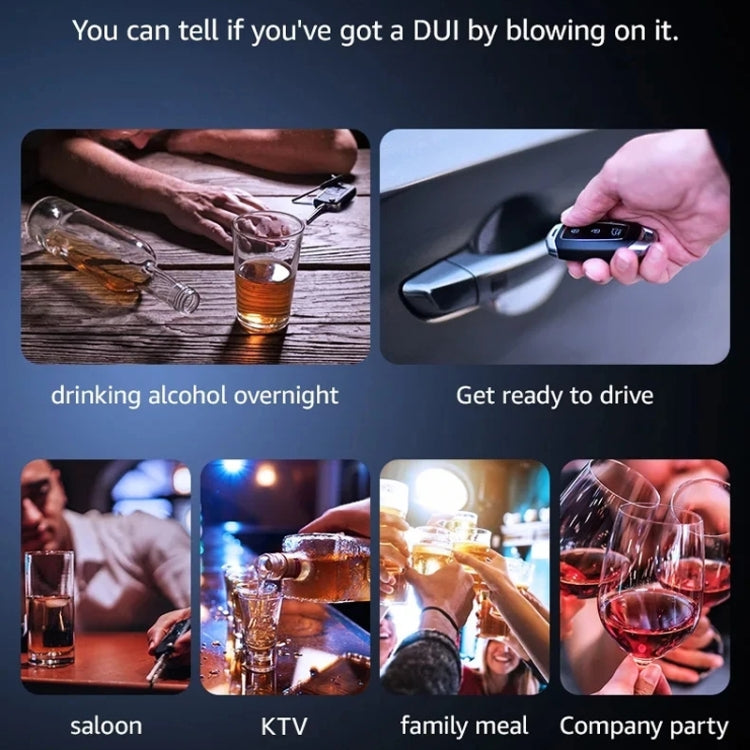 Portable Digital Alcohol Tester Breathalyzer Rechargeable Alcohol Test Tool